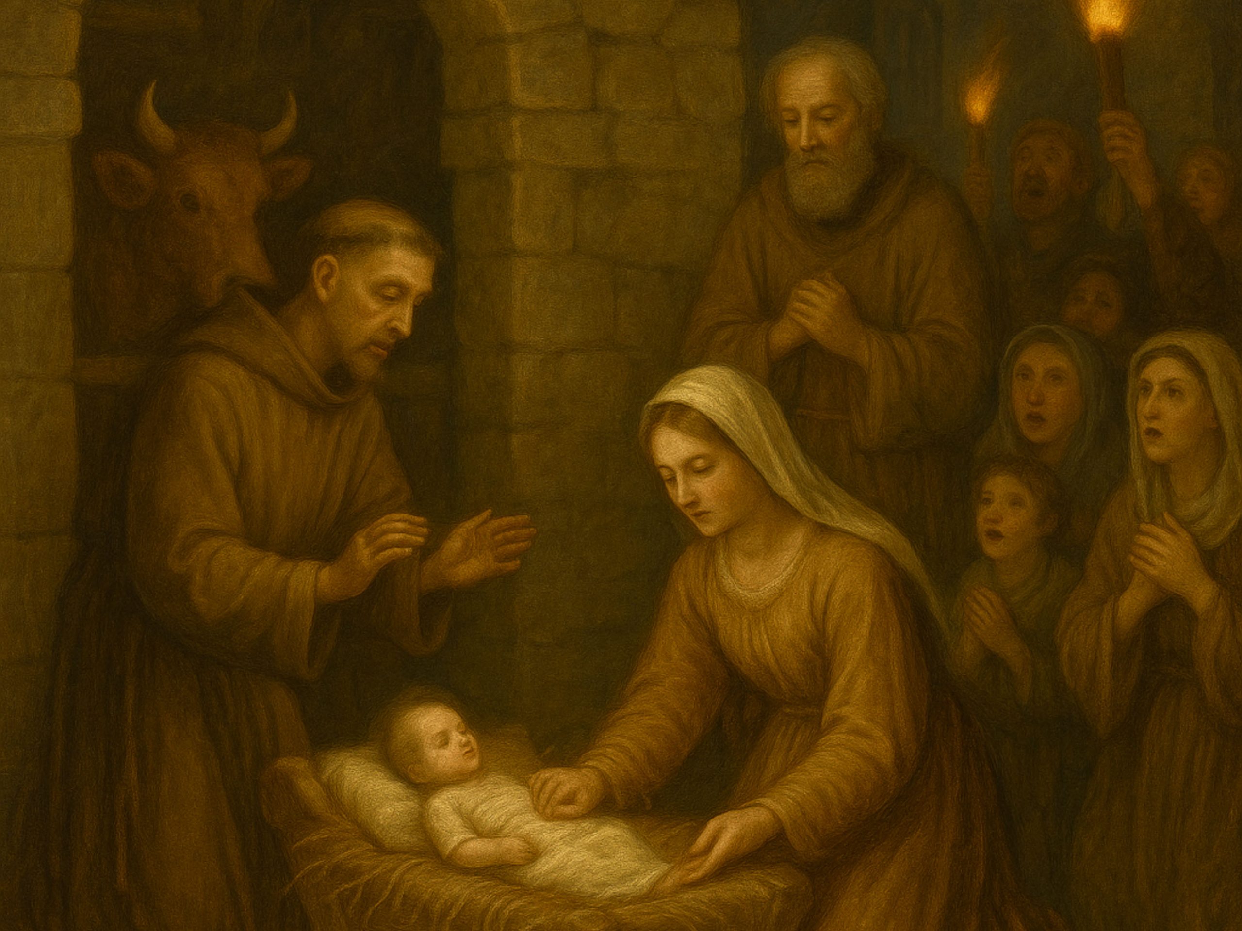 Crèche vivante médiévale inspirée de François d’Assise